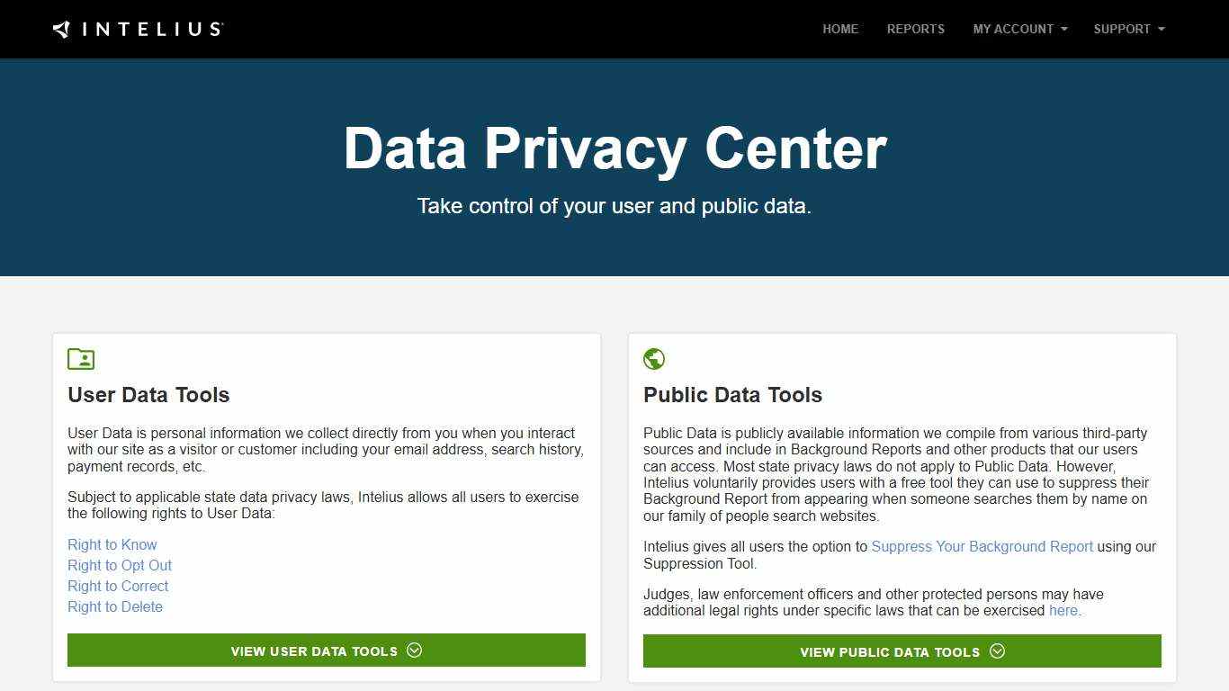 Intelius - Privacy Center